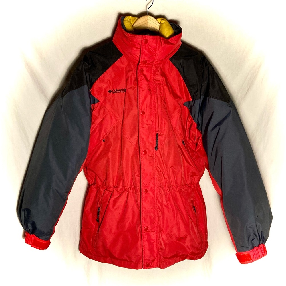 Mens COLUMBIA Williwaw 3-in-1 Winter Ski Jacket 90s - Size L - Red + Yellow